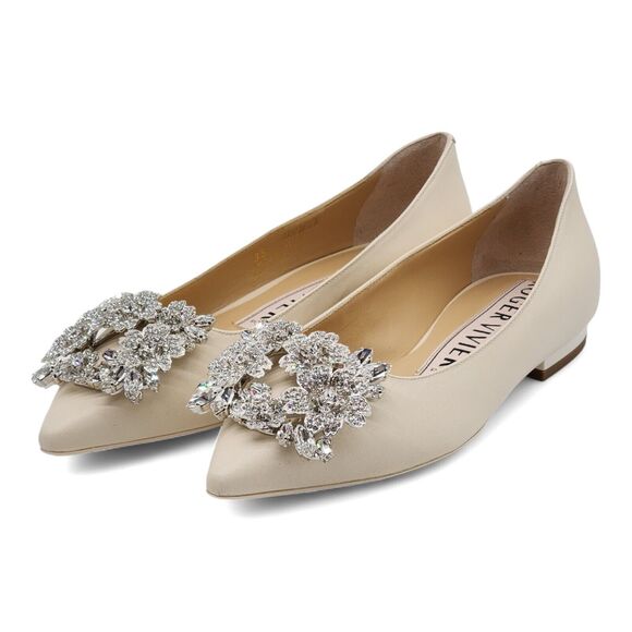 Roger Vivier Flower Strass Leather Ballet Flats in White 35 5 $1650 - Picture 2 of 9